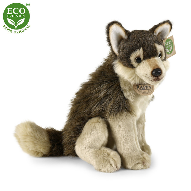 Plüsch sitzender Wolf 28 cm UMWELTFREUNDLICH