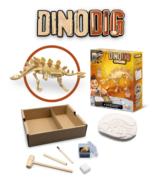 DinoKIT vykopávka a kostra Stegosaurus