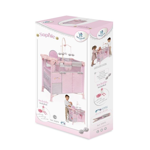 DeCuevas 53075 Klappbares Puppenbett mit 5 funktionalen Zubehörteilen Sophie 2025