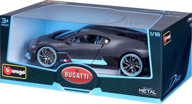 Bburago 1:18 TOP Bugatti Divo Grey