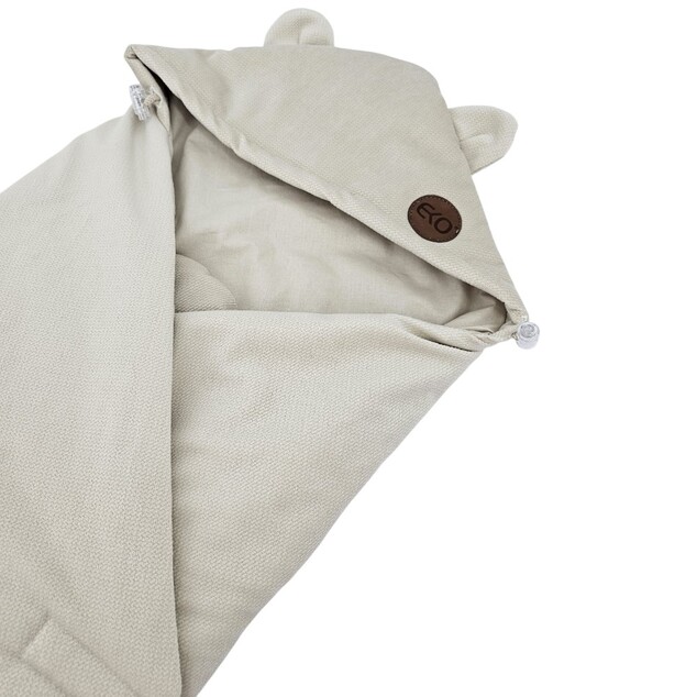 EKO Fußsack für Autositz Baumwolle Velvet Light Beige 110x100cm