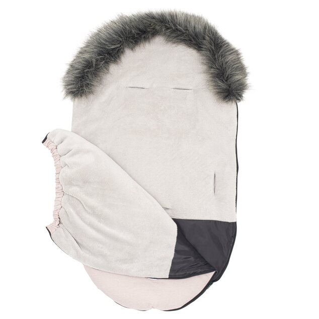 Kinderfußsack NEW BABY mit Fell dusty pink