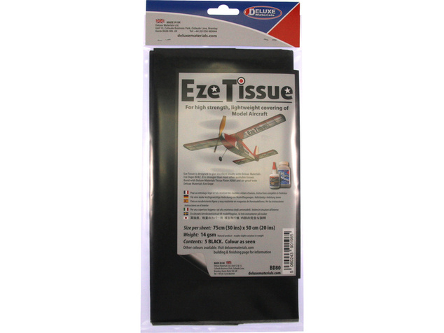 Eze Tissue poťahovací papier 14g/m2 75x50cm čierny (5ks)