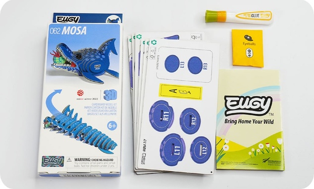 EUGY Mosasaurus 3D puzzle di cartone