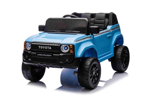 Elektrické autíčko Toyota Landcruiser 12V, modré, široké jednomiestne sedadlo, 2,4 GHz dia