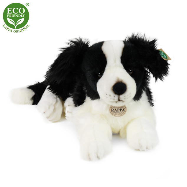 Peluche border collie sdraiato 45 cm ECO-FRIENDLY