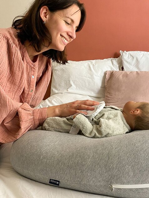 Cuscino gravidanza e allattamento Multirelax 3 in 1 Cotone, Grey Bunny