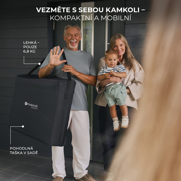 KINDERKRAFT SELECT Postieľka cestovná Moon Dream Black