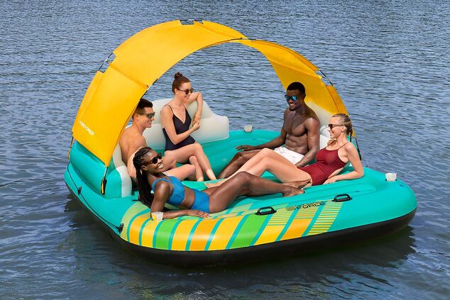 Bestway 43407 Saltea gonflabilă pentru 5 persoane Sunny Lounge Island, 300 x 275 cm