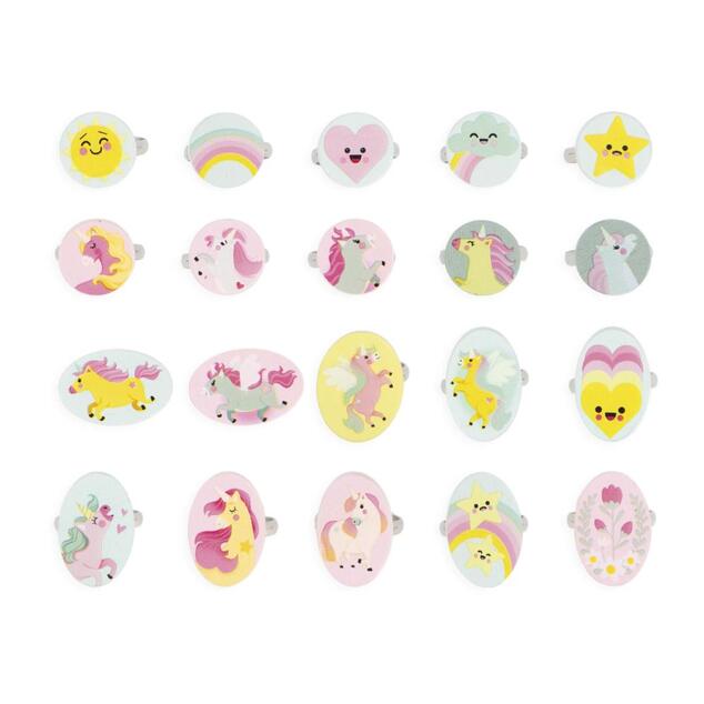 Janod Atelier Unicorno Set di Gioielli Anelli Regolabili 20 pz