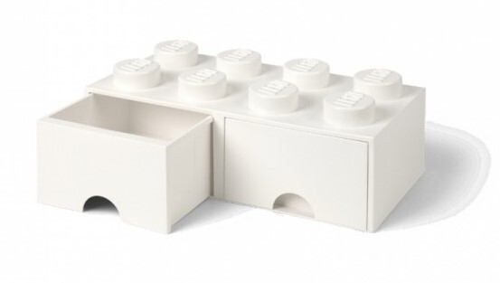LEGO® úložný box 8 - so zásuvkami biela 250 x 500 x 180 mm