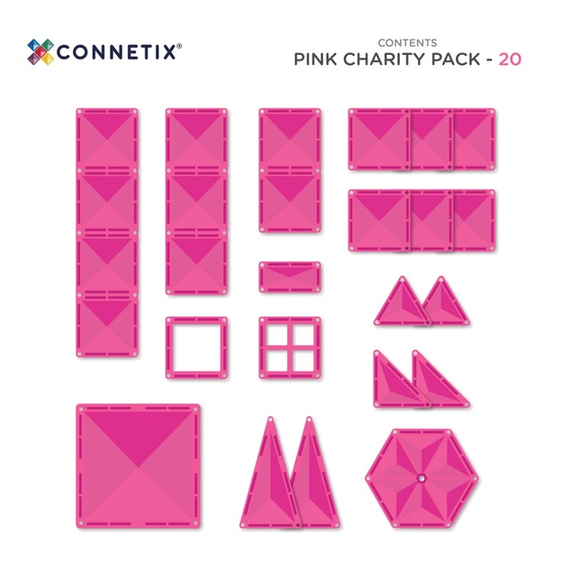 CONNETIX® Charity Pack Pink magnetická stavebnica 20 ks