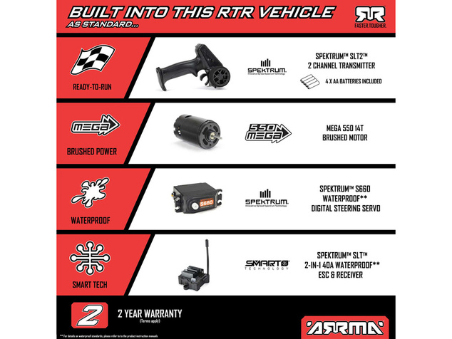 Arrma Fury Mega 550 1:10 RTR modrá