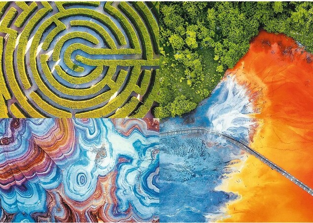 Trefl Prime puzzle 500 UFT - Letecký pohľad: Bludisko farieb