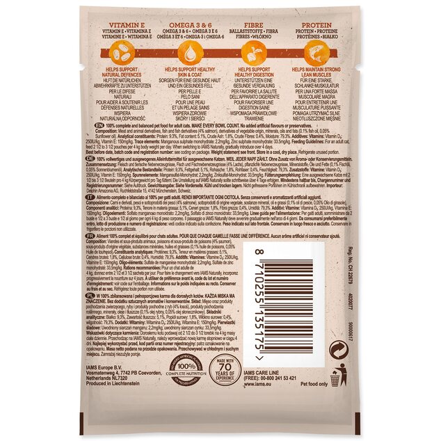 Kapsička IAMS Naturally losos v omáčke 85g