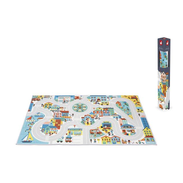 Janod Cross roads Koberec a hracia podložka na zem Mesto 120 x 78 cm