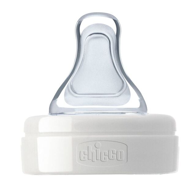 CHICCO Cumlík na fľašu Perfect 5 fyziologický silikón, kaša 6 m+, 2 ks