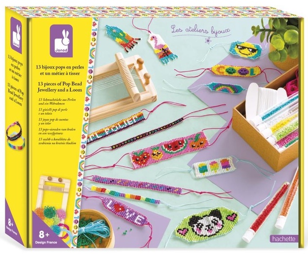 Janod Atelier Set creazione gioielli Bracciali intrecciati 13 pezzi da 8 anni
