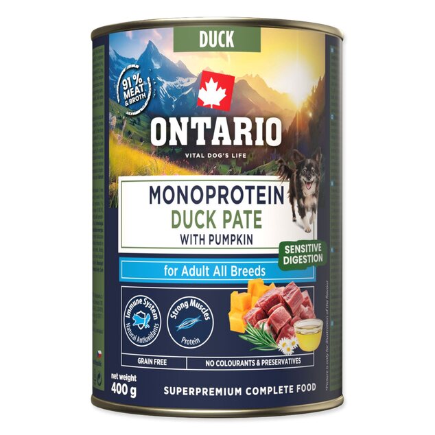 Konzerva Ontario Adult monoprotein kačacie paté s tekvicou 400g