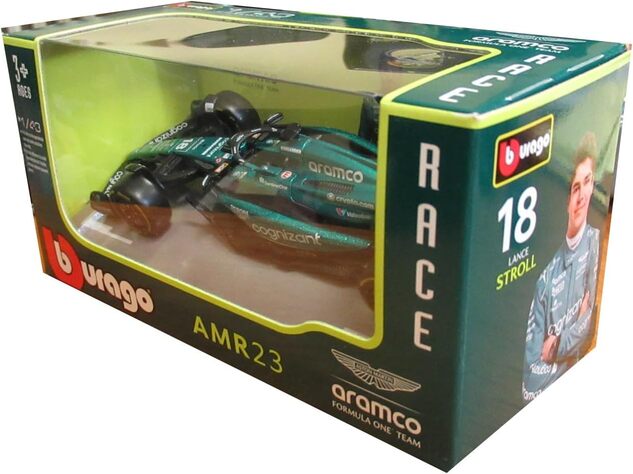 Bburago 1:43 RACE Formula F1 - Aston Martin  AMR23 (2023) #18 Lance Stroll with driver
