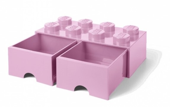 LEGO® úložný box 8 - so zásuvkami  svetlo ružová 250 x 500 x 180 mm