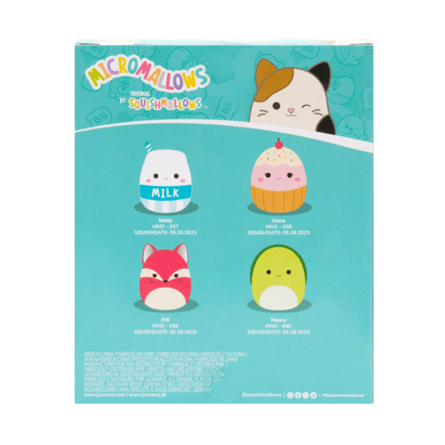 SQUISHMALLOWS Micromallows 4Pack - Fuchs, Schildkröte, Milch, Torte