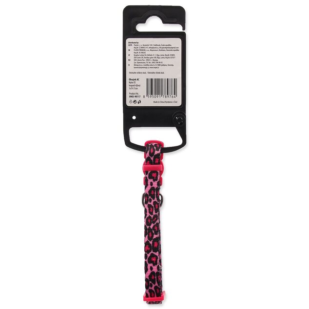 Obojok Active Cat nylon XS leopard ružový 1x19-31cm