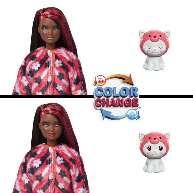 Barbie Cutie Reveal v kostýme  - mačiatko  červenom kostýme pandy