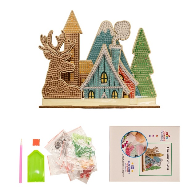 2Kids Toys Pictură cu diamante cu suport Satul renilor