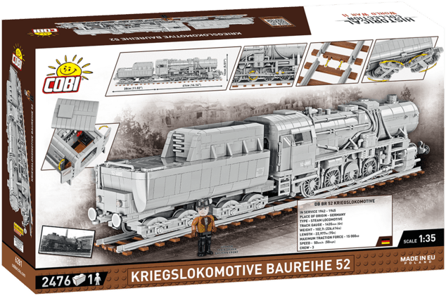 Cobi 6281 Kriegslokomotive Baureihe 52, 1:35, 2476 k, 1 f
