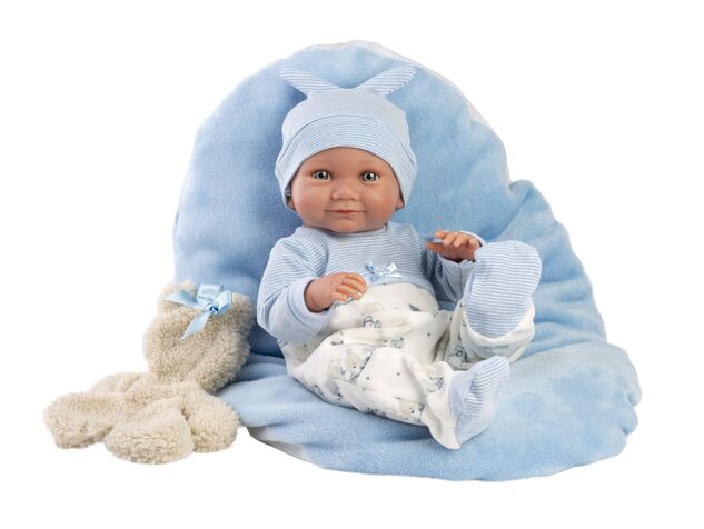 Llorens 73807 NEW BORN chlapček - realistická bábika bábätko s celovinylovým telom - 40