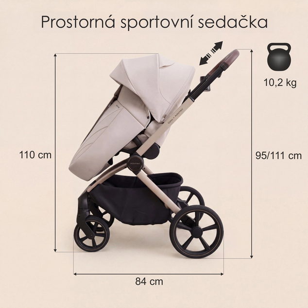 ADAMEX Kočík kombinovaný Como Natura Beige