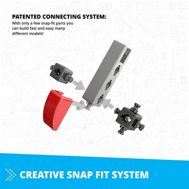 Engino INVENTOR MECHANICS pretekár s 5 bonus modelmi