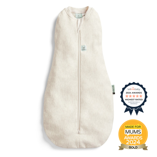 ERGOPOUCH Fascia e sacco a pelo 2in1 Cocoon Oatmeal Marle 3-6 m, 6-8 kg, 0,2 tog