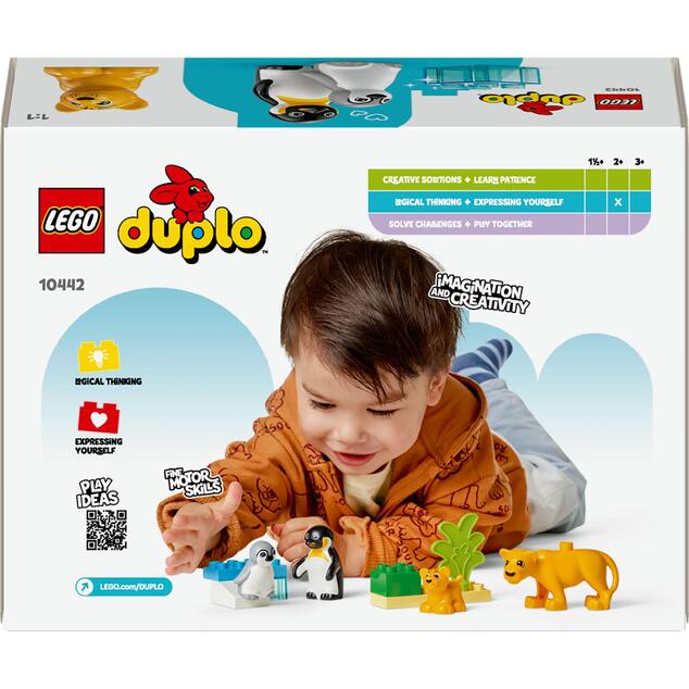 LEGO® DUPLO® 10442 Rodinky divokých zvierat: Tučniaky a levy