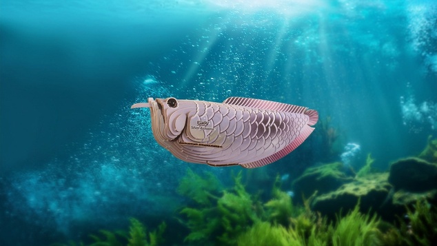 EUGY Arowana srebrna 3D kartonska sestavljanka
