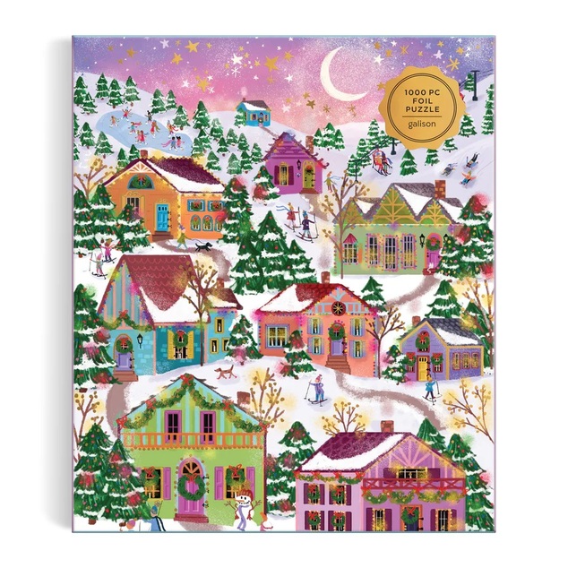Galison Puzzle din folie Joy Laforme Sat înzăpezit 1000 de piese