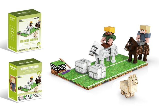 Set de construcție Magnet World curse de echitație