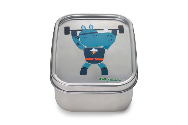 Lilliputiens - Edelstahl-Snackbox - Nashorn Marius