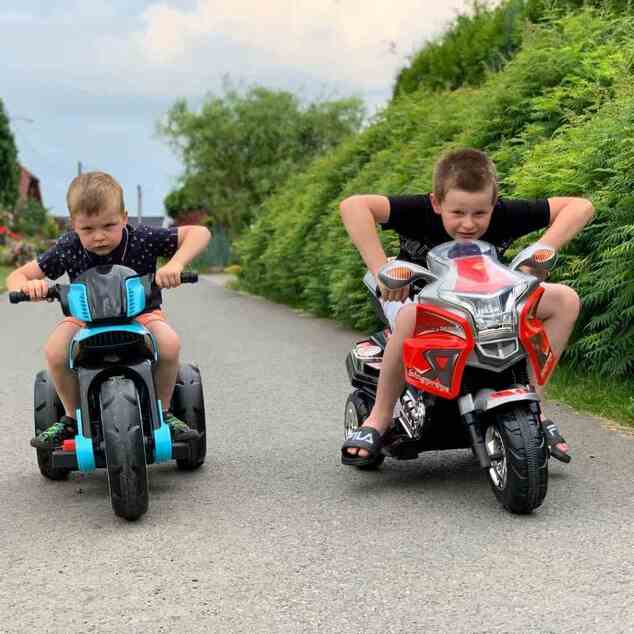 Detská elektrická motorka Baby Mix POLICE modrá