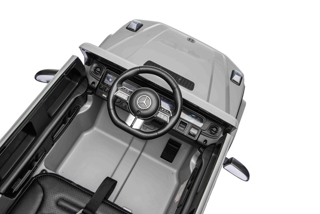 Auto elettrica Mercedes G580 12V, grigio, telecomando 2,4 GHz, Bluetooth, USB / S