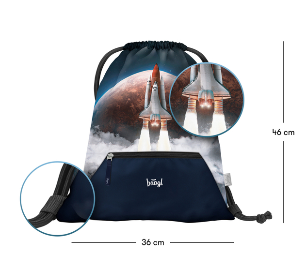BAAGL SADA 3 Shelly Space Shuttle: Rucksack, Federmäppchen, Tasche