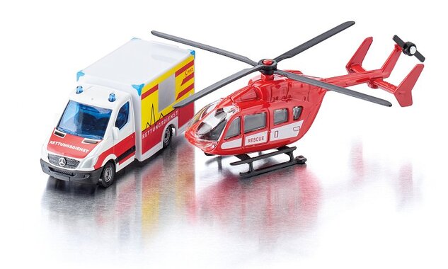 Siku Super - Ambulancia a vrtuľník, set