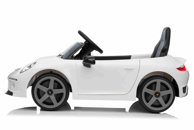 Elektrické autíčko RUF GT 12V, biele, Otváracie dvere, 2.4 GHz diaľkové ovládanie, LED sve