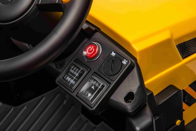 Licencovaný elektrický Báger Caterpillar, Jednomiestny, žltý, USB vstupom na MP3 Prehrávač