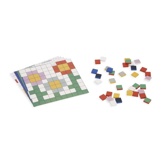 Janod Didattico Gioco educativo simmetria e codifica Mosaico in legno