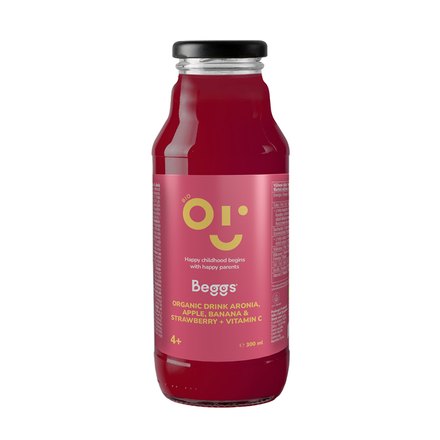 Beggs BIO Nápoj arónia, jablko, banán &amp; jahoda (300 ml)