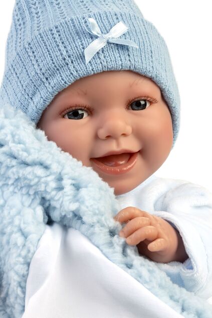 Llorens 63805 NEW BORN - muñeca bebé realista con sonidos y cuerpo de tela suave