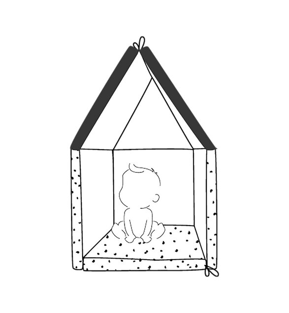 Tappetino da gioco pieghevole imbottito per bambini 5 in 1, Black&amp;White