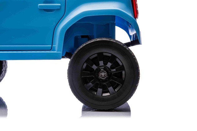 Elektrické autíčko Toyota Landcruiser 12V, modré, široké jednomiestne sedadlo, 2,4 GHz dia